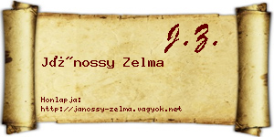 Jánossy Zelma névjegykártya